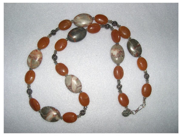 Red Spot Stone Necklace